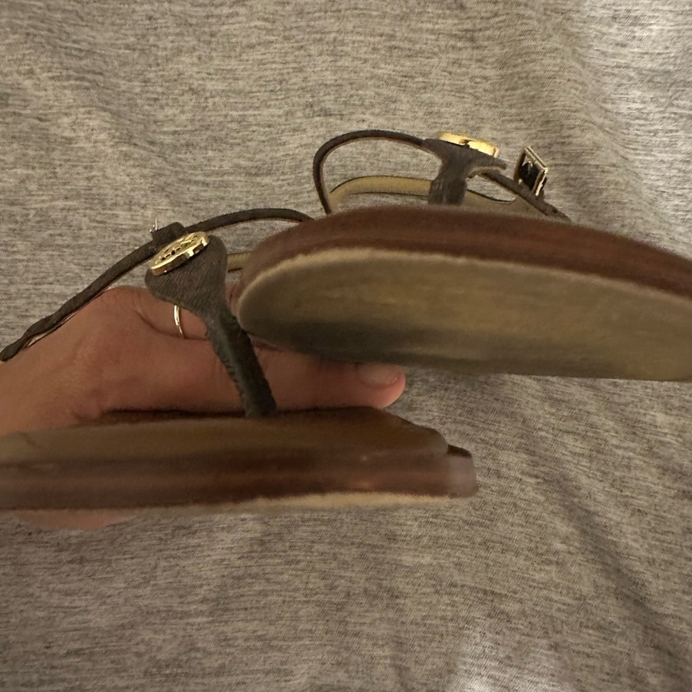 Michael Kors Dark Brown T-Strap Sandals - Picture 6 of 6